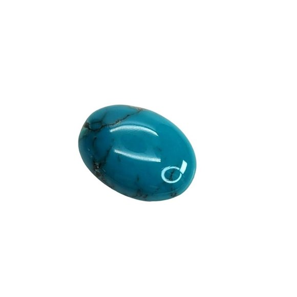 Turquoise Cabochon 15x4.5 mm Dark Blue Variegated Oval Natural Stone JS8116 - Picture 2 of 5